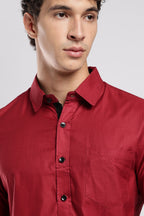 Wine Cotton Shirt