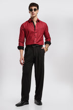Wine Cotton Shirt