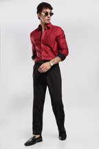 Wine Cotton Shirt