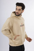 Beige Solid Crew Hoodie