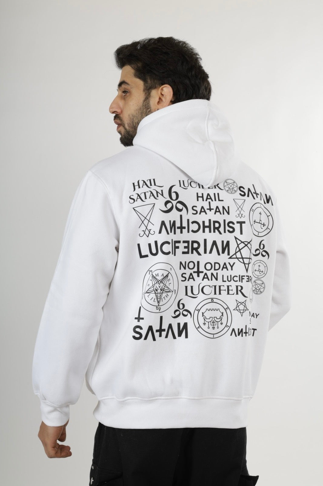 White Printed Heavy Hoodie Secondary image
