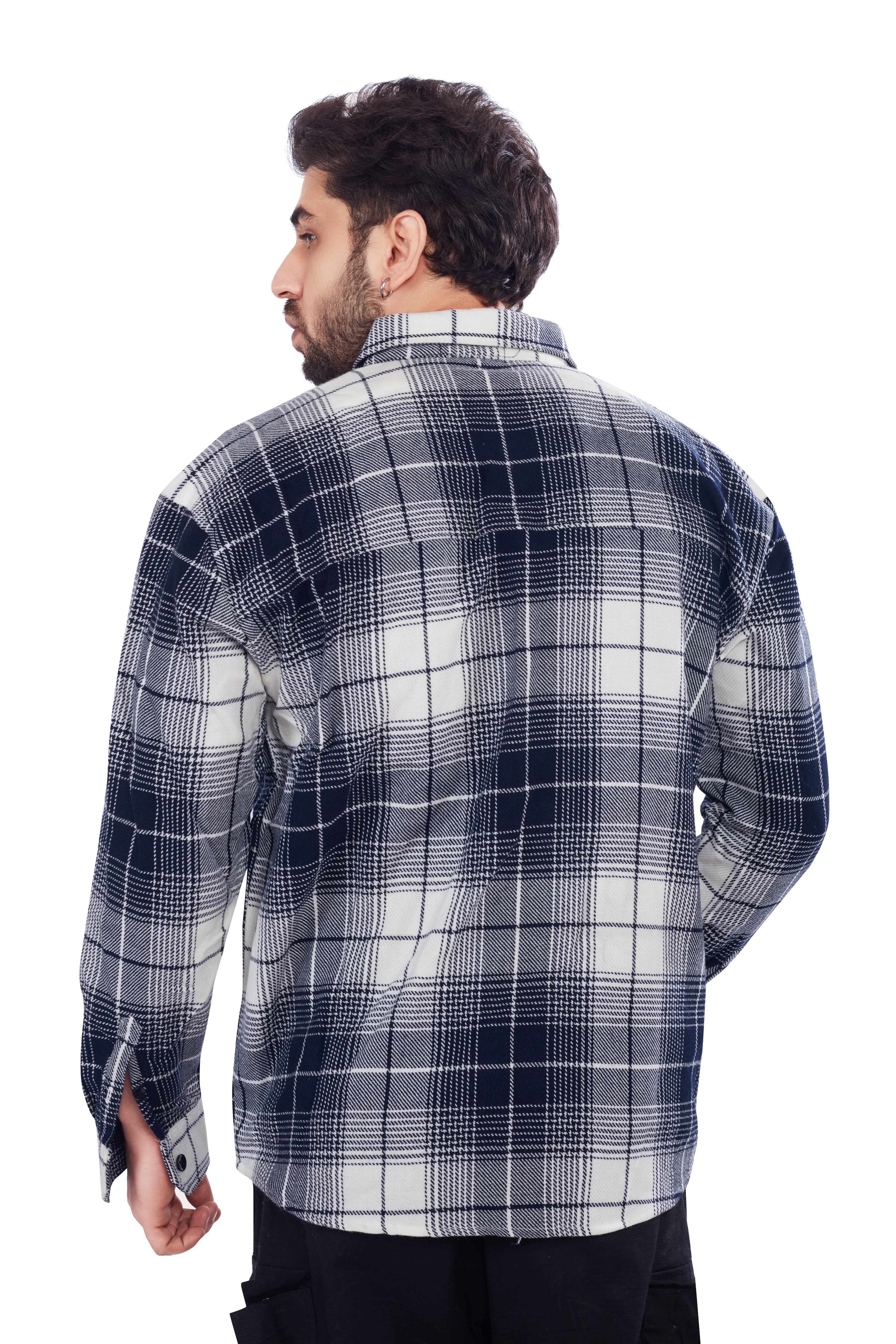 Navy Check Cashmelon Fabric Shirts