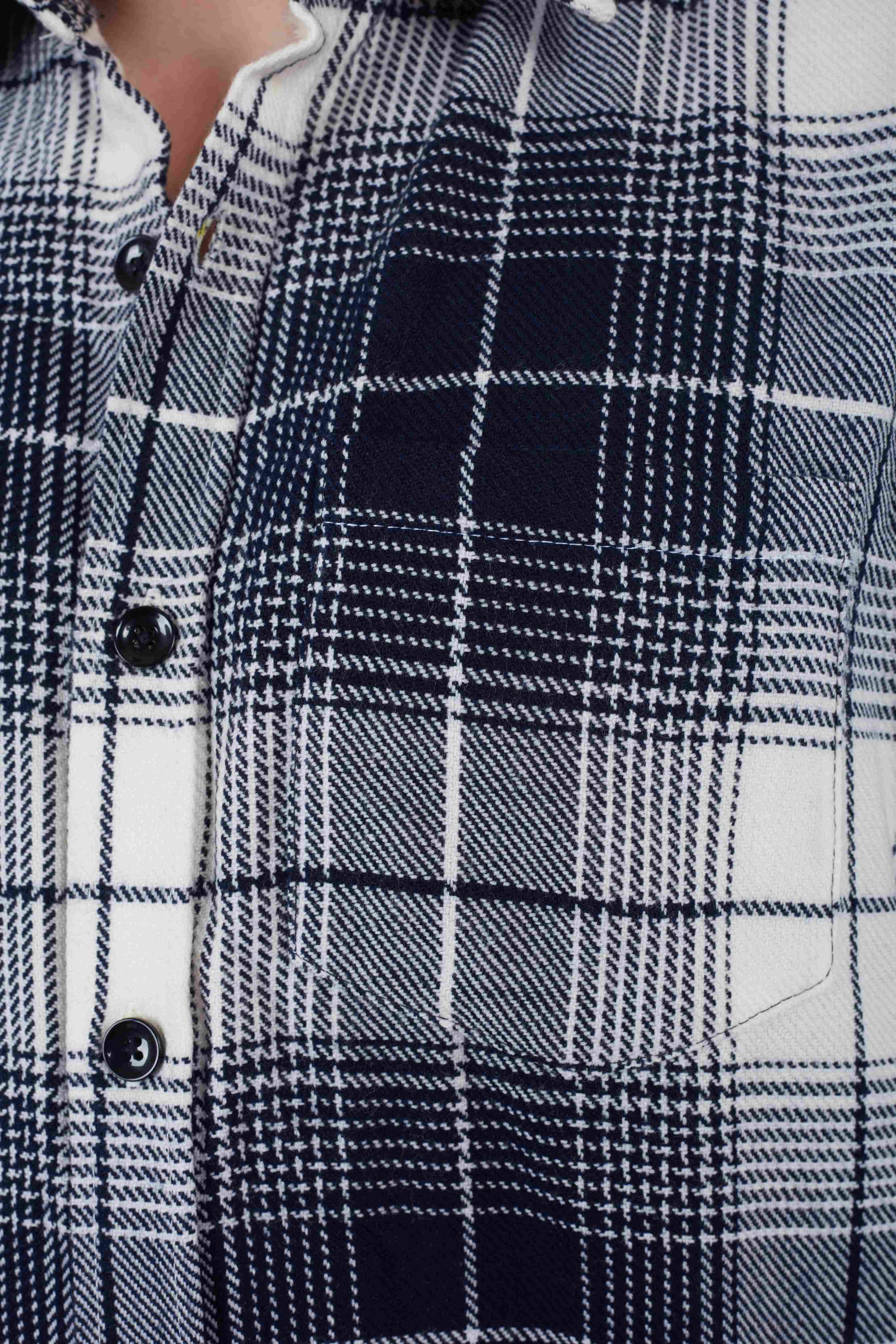 Navy Check Cashmelon Fabric Shirts