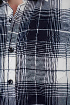 Navy Check Cashmelon Fabric Shirts