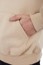Beige Solid Crew Hoodie