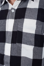Black-White Check Cashmelon Fabric Shirts