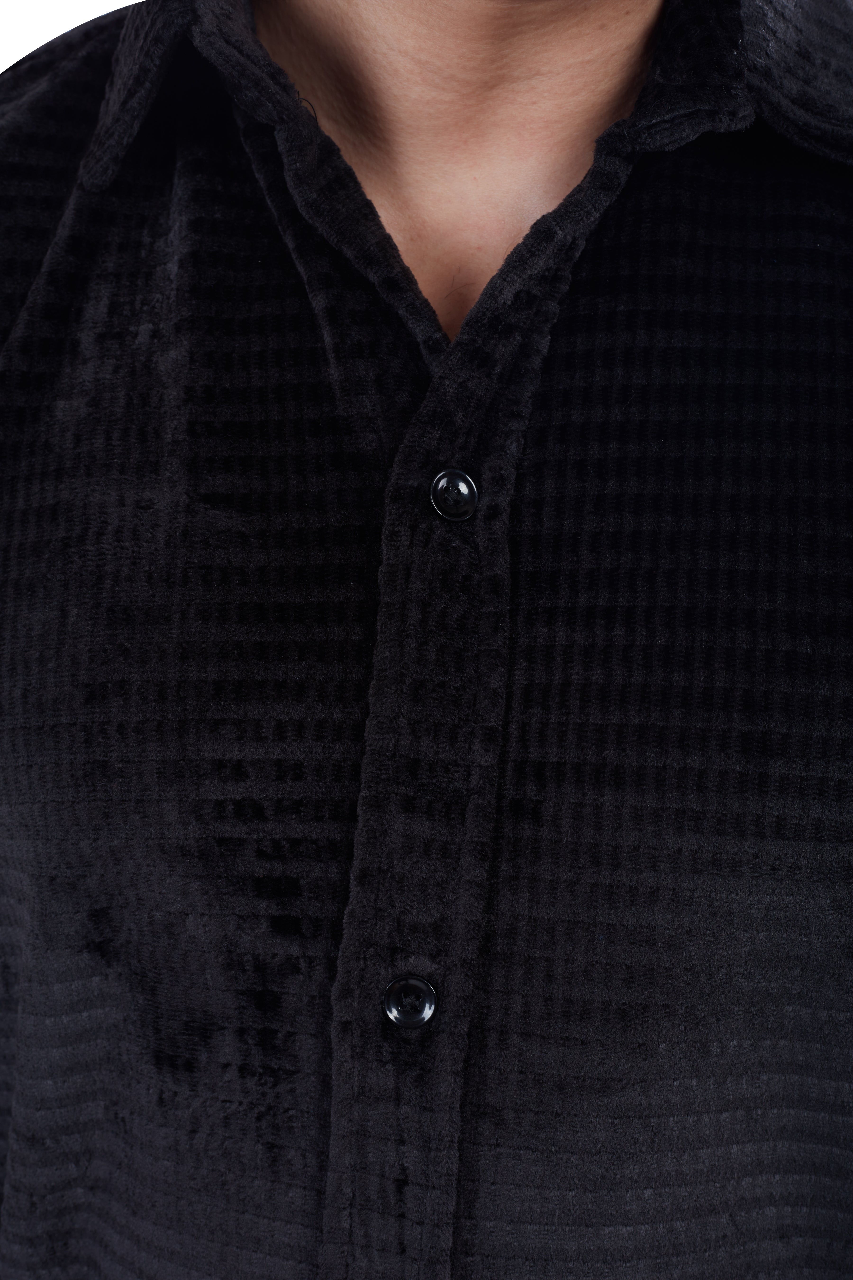 Rabbit Velvet Fabric Black Shirts