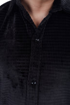 Rabbit Velvet Fabric Black Shirts