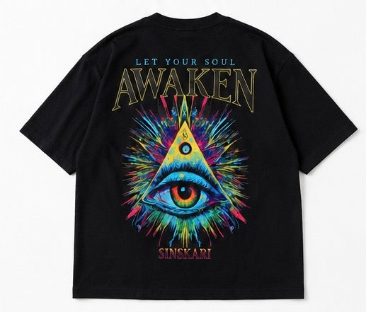 "Let your soul Awaken" Black Oversized T-Shirt Main image