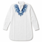 Azure Crest White Linen Kurta