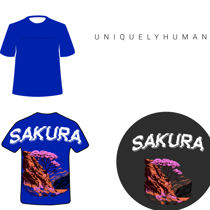 "Sakura" Royal Blue oversized-Tshirt