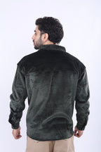 Rabbit Velvet Fabric Olive Shirt