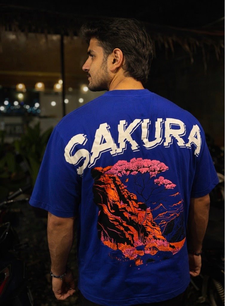 "Sakura" Royal Blue oversized-Tshirt