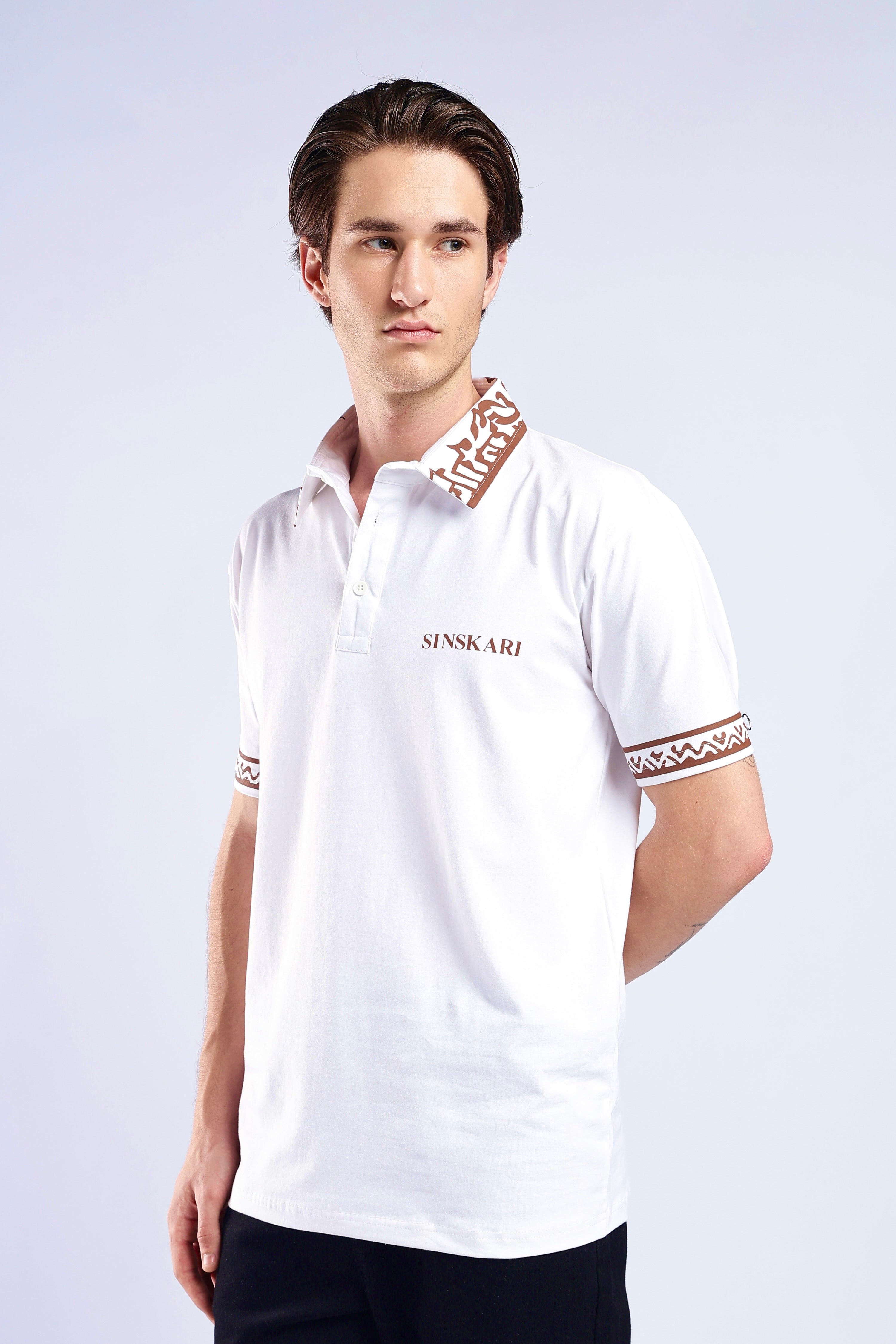 White Polo t-shirt Secondary image