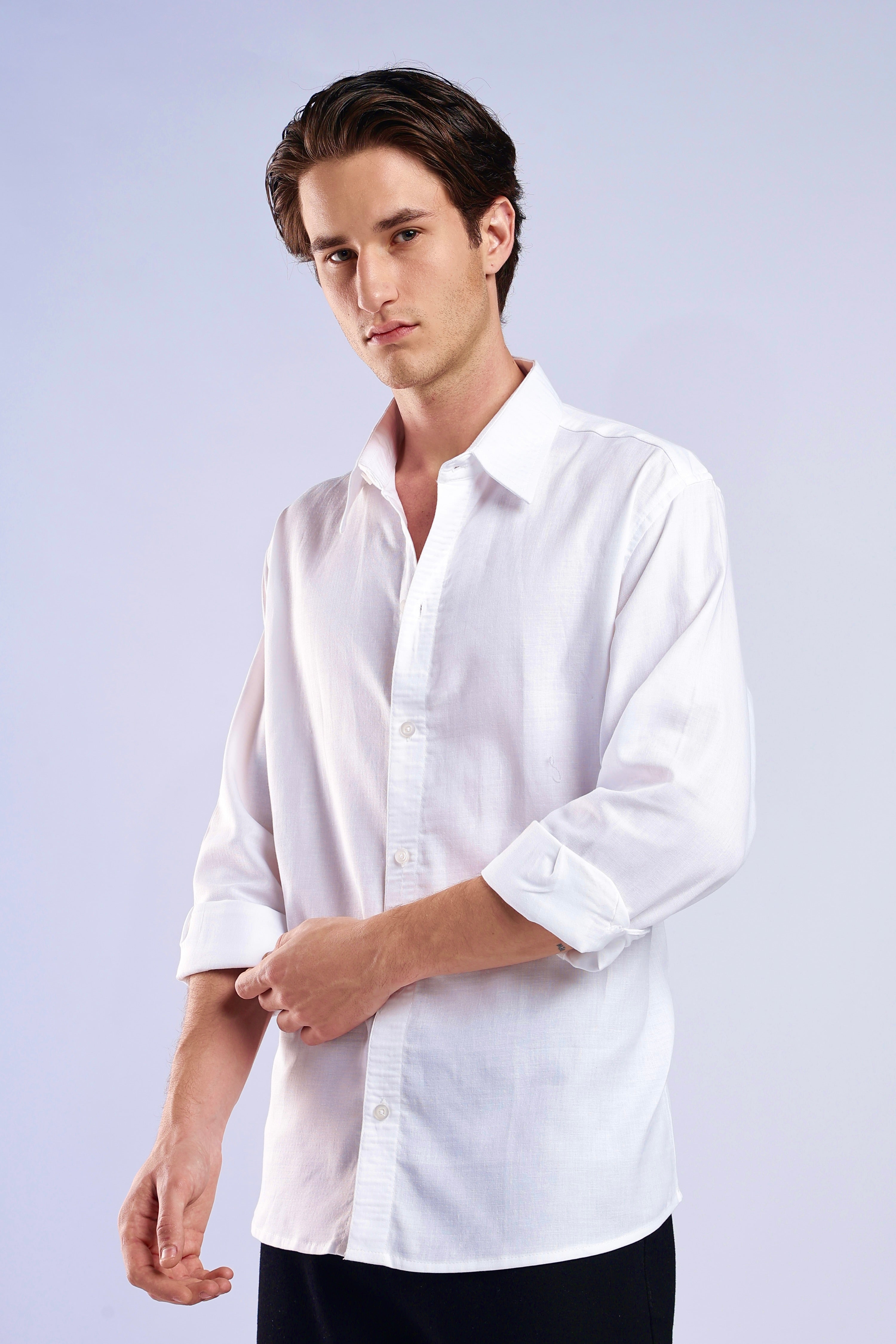 White Turkish Linen Shirt Secondary image