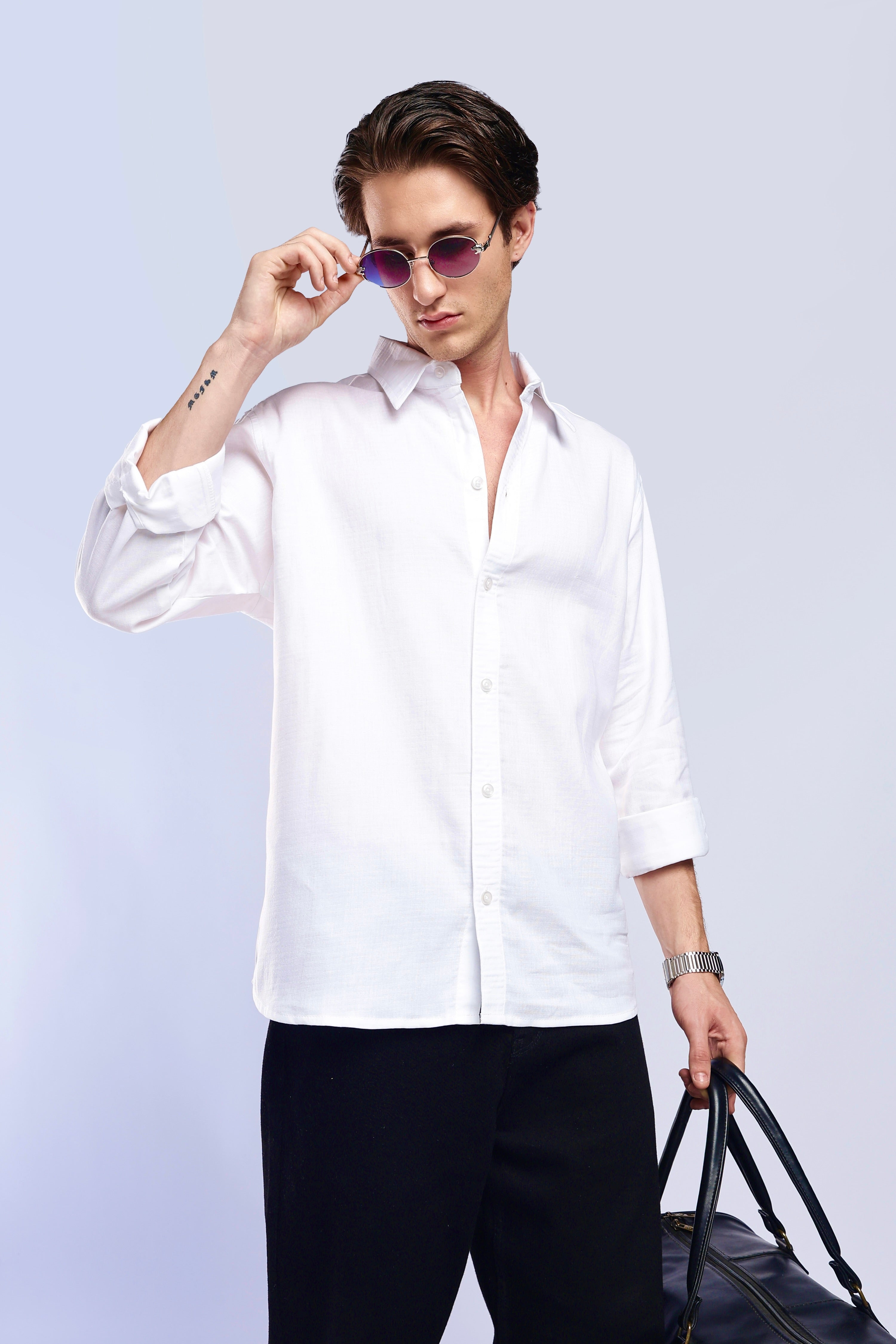 White Turkish Linen Shirt
