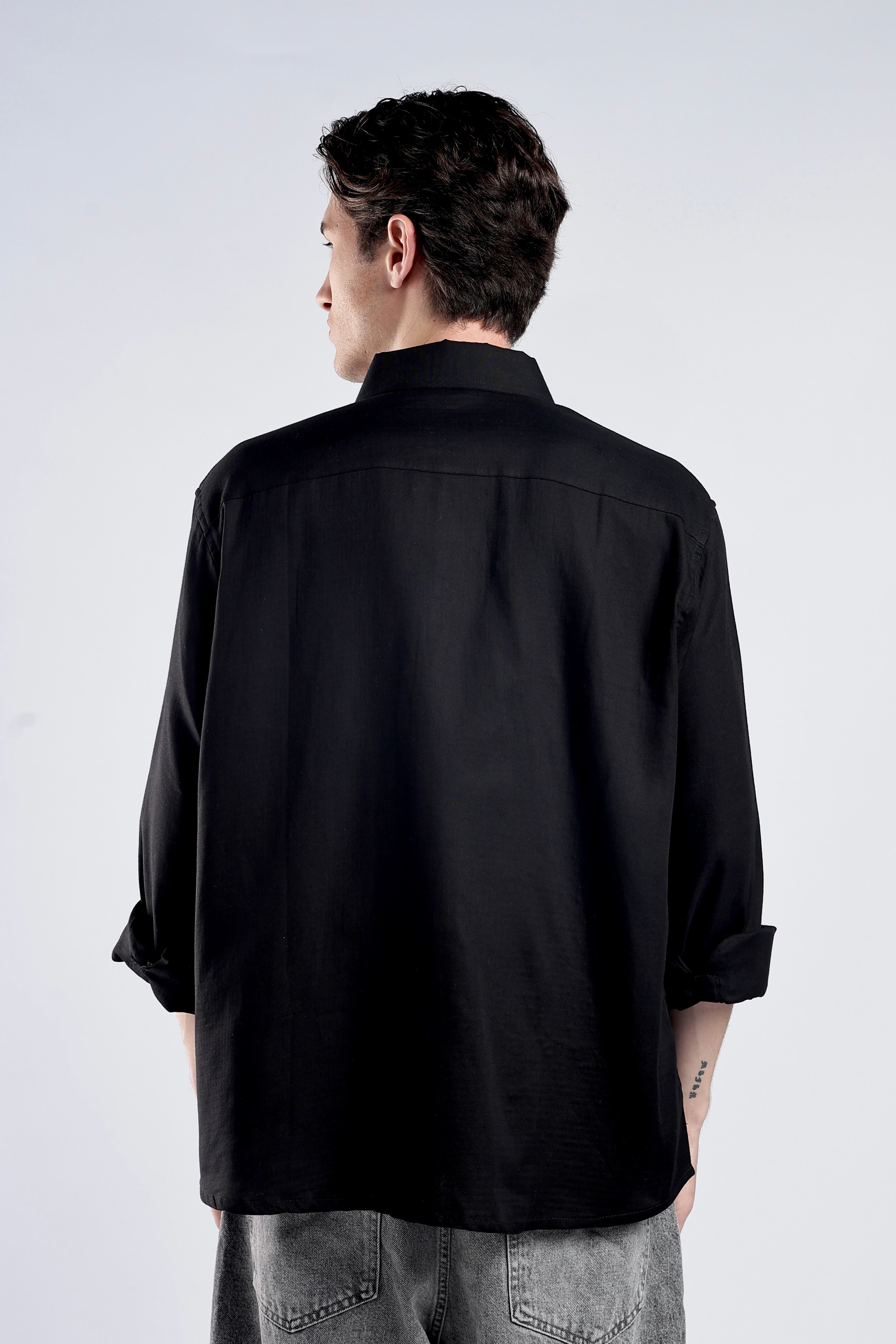 Black Turkish Linen Shirt