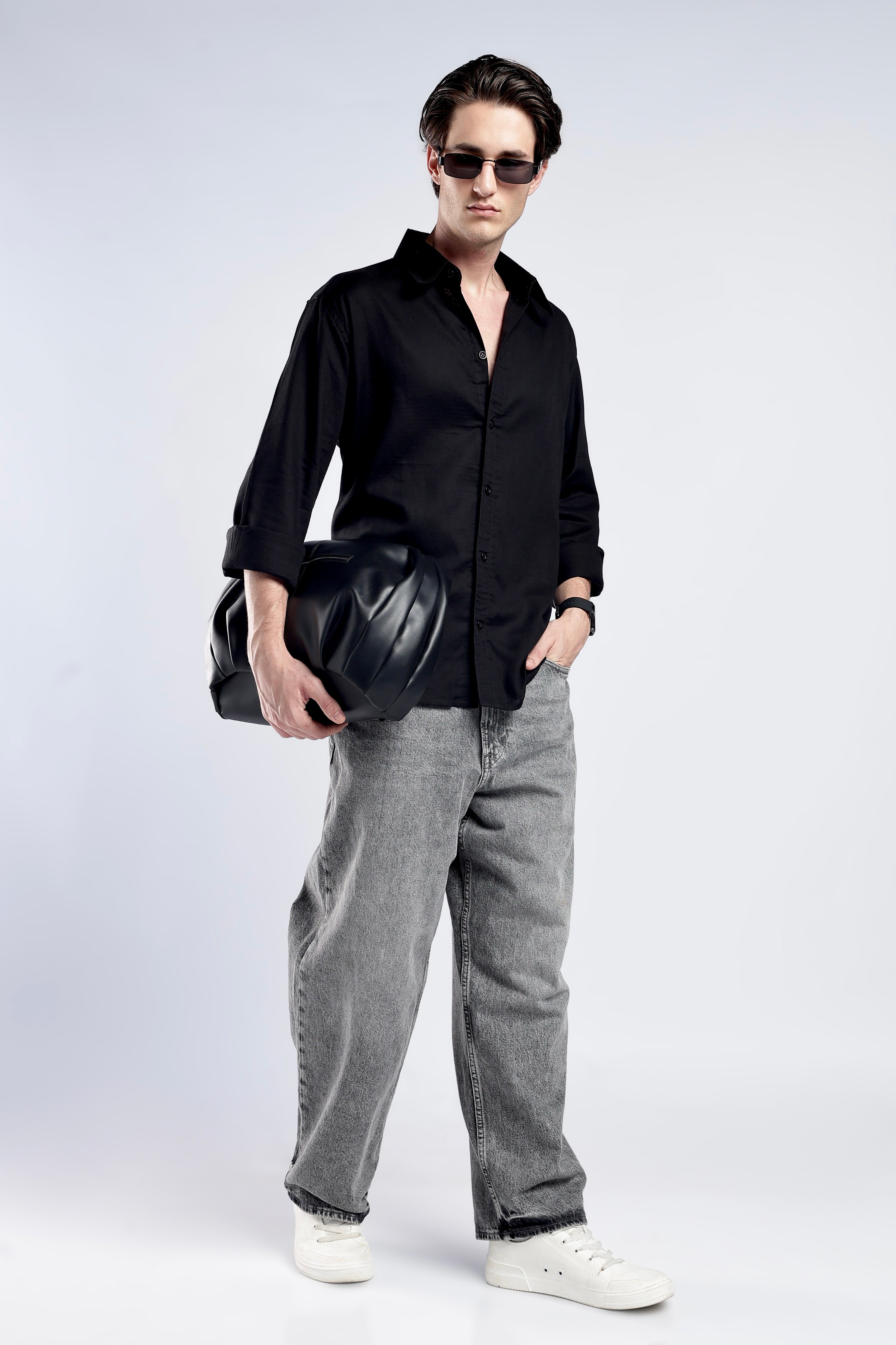 Black Turkish Linen Shirt
