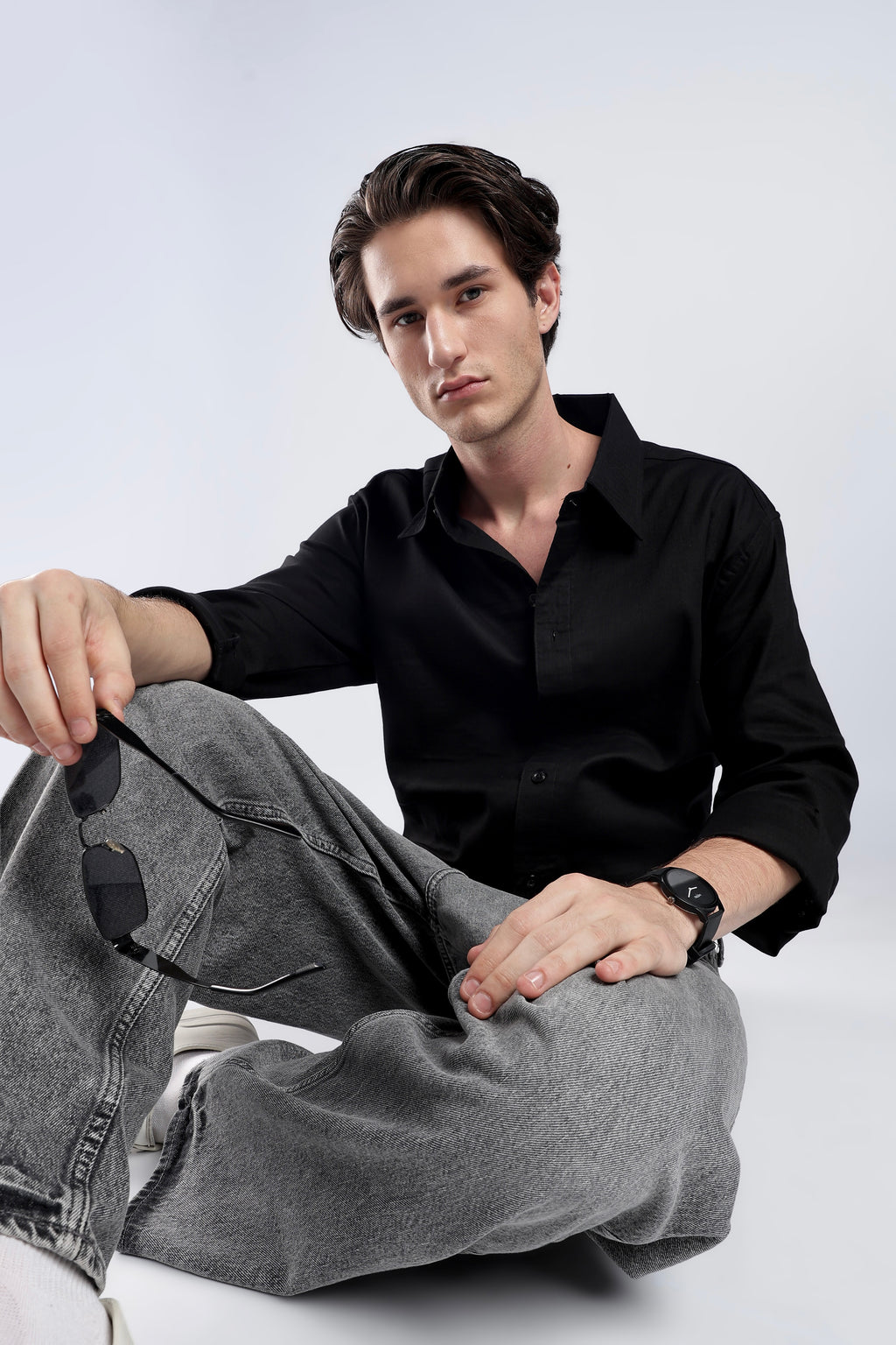 Black Turkish Linen Shirt