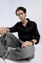 Black Turkish Linen Shirt