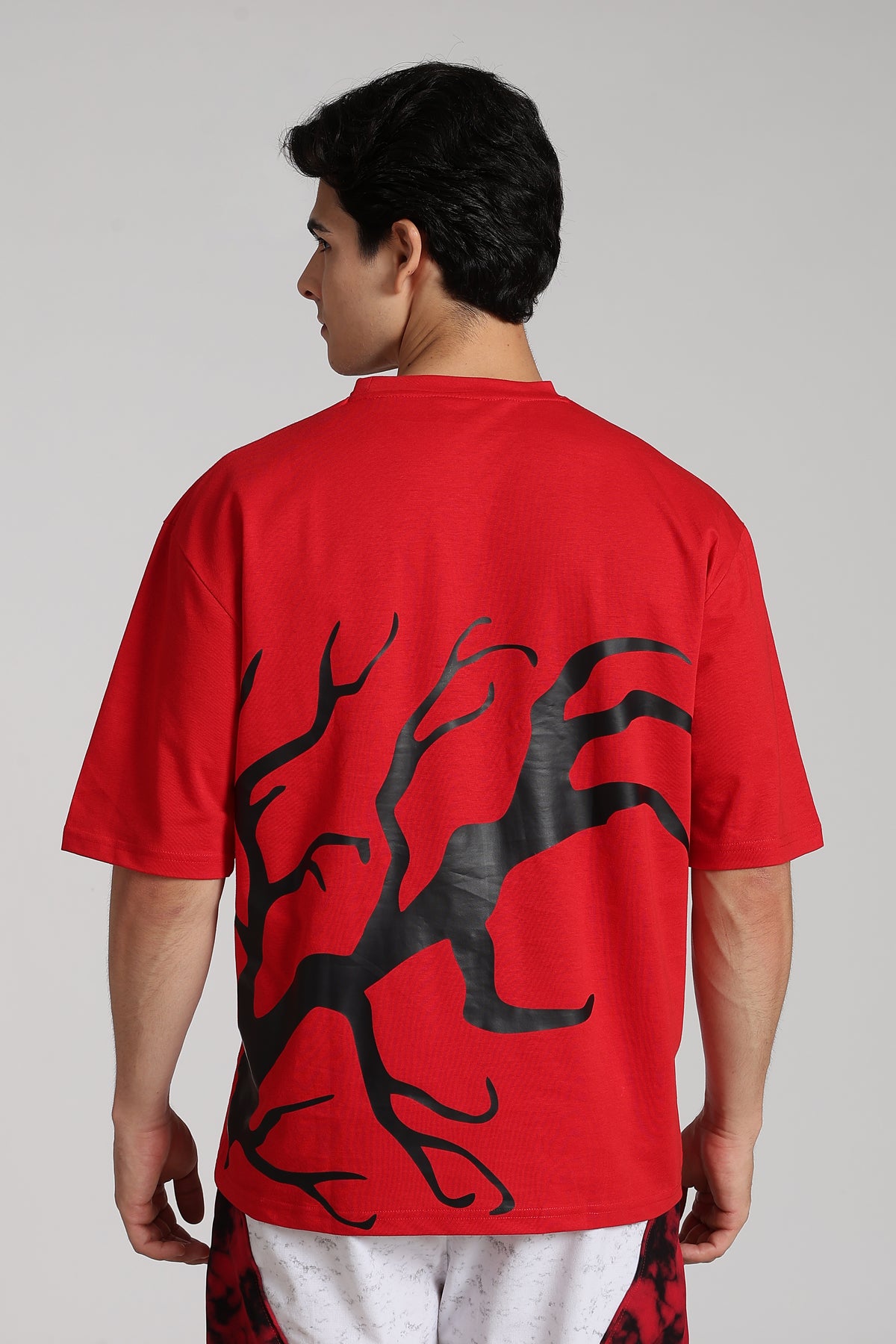 Quoted Monster Red Oversized Tshirt Main image