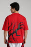 Quoted Monster Red Oversized Tshirt