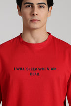 Quoted Monster Red Oversized Tshirt