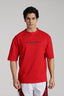 Quoted Monster Red Oversized Tshirt