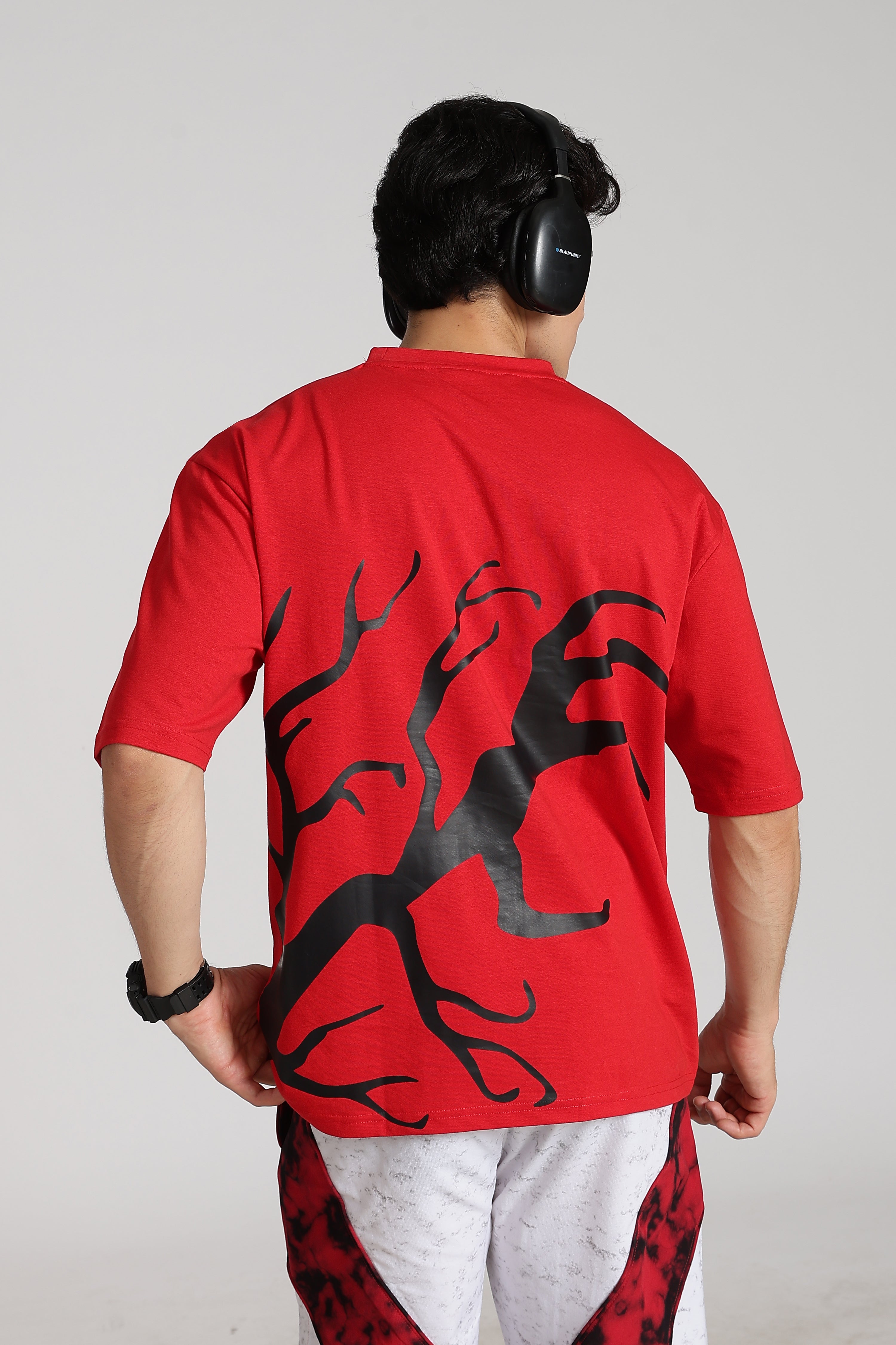 Quoted Monster Red Oversized Tshirt Secondary image