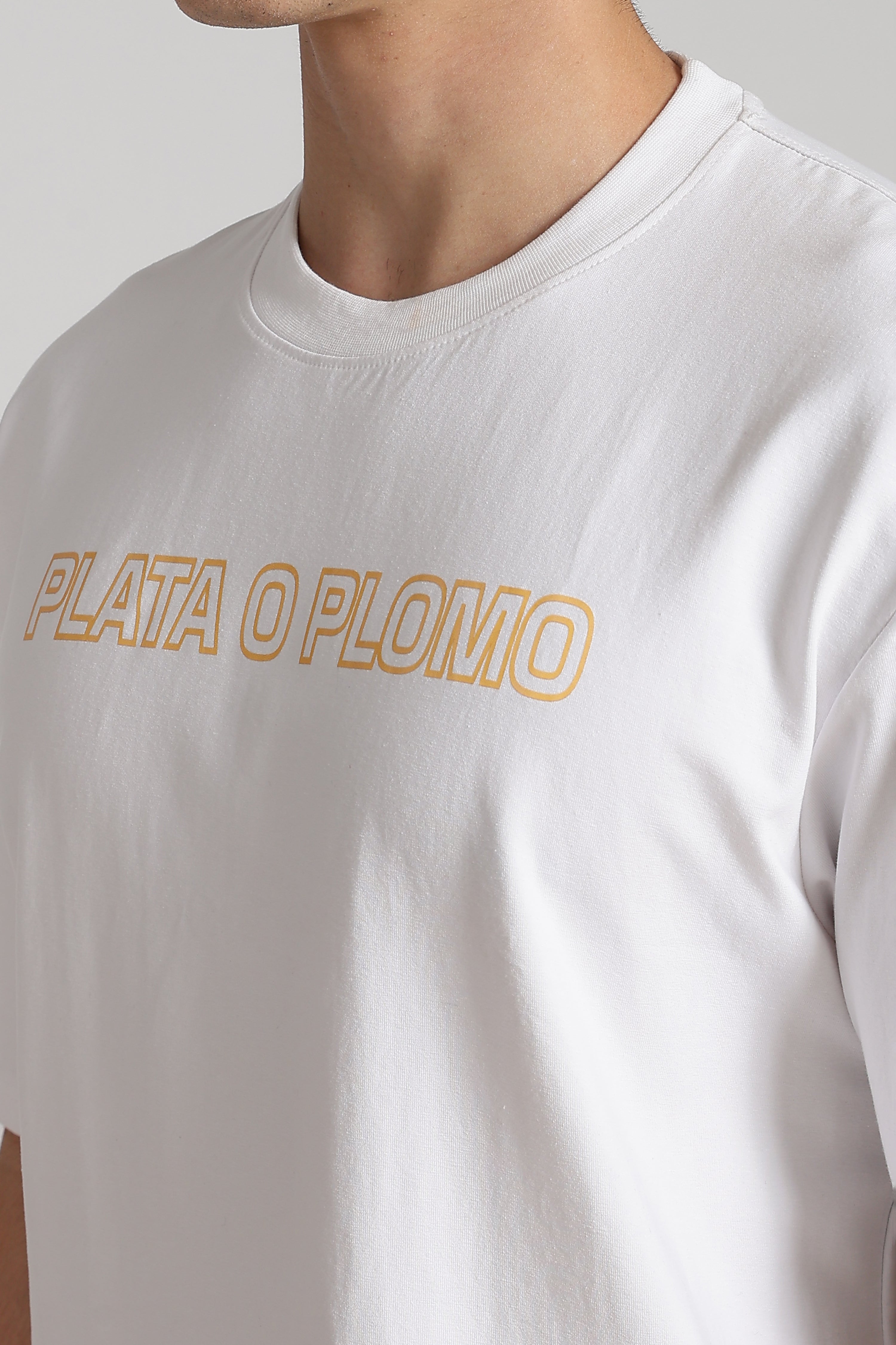 "Plata O Plomo" White Oversized T-Shirt