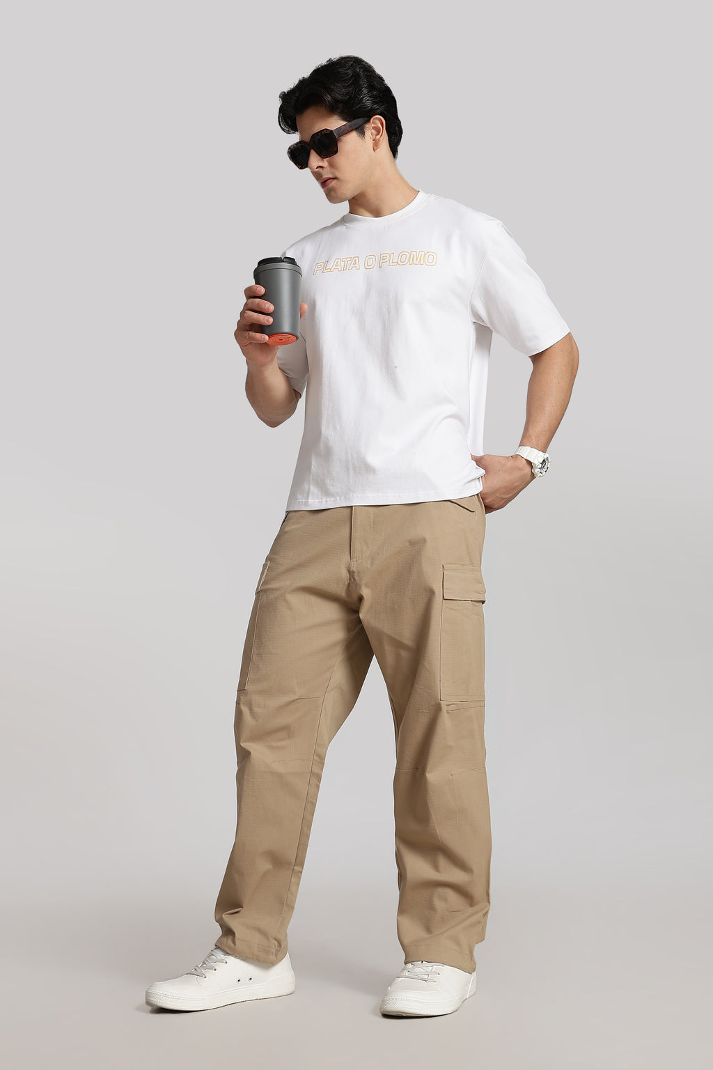 Beige Cargo Pants