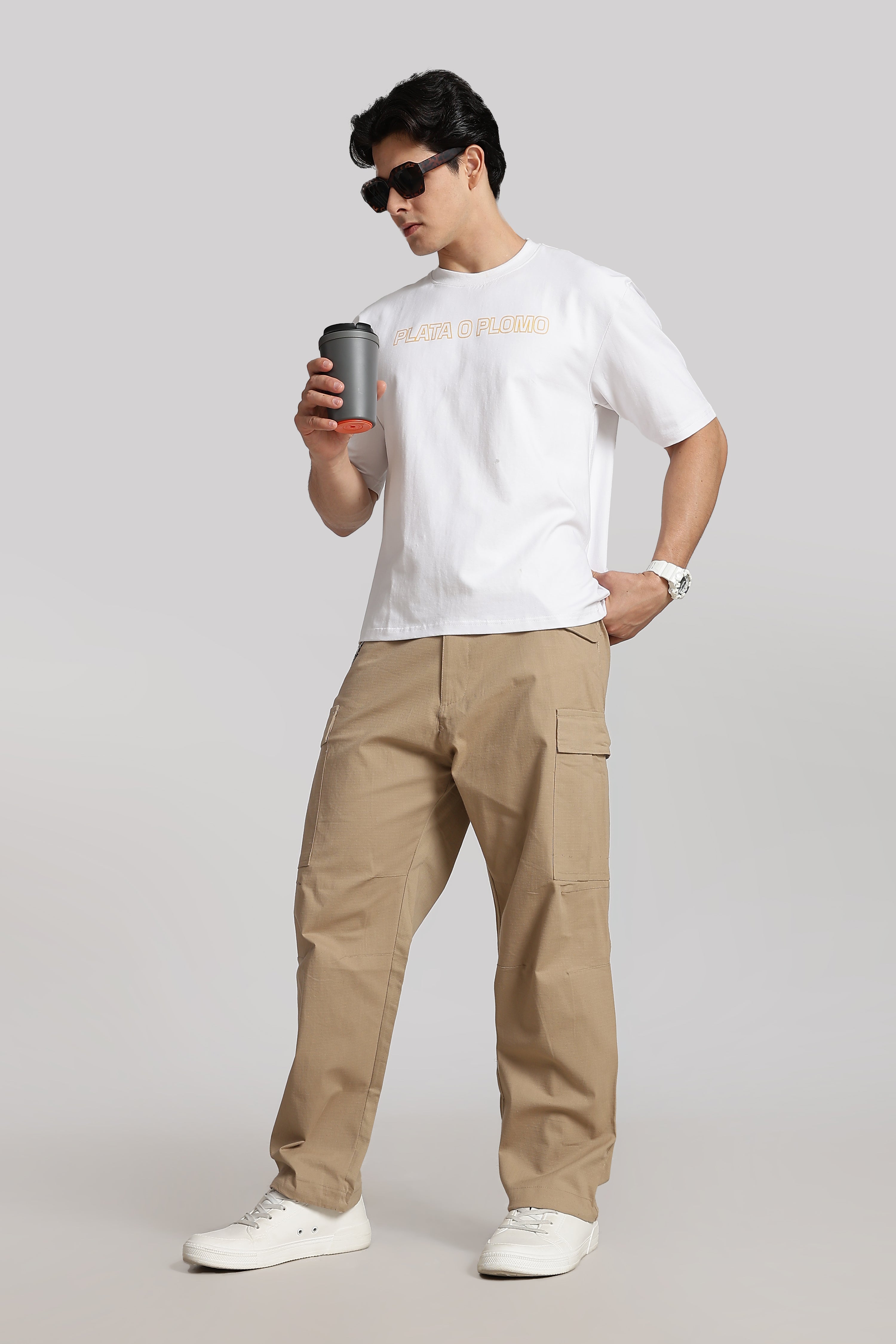 Beige Cargo Pants
