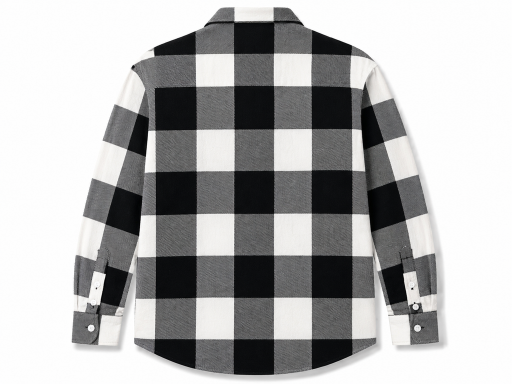 Black-White Check Cashmelon Fabric Shirts