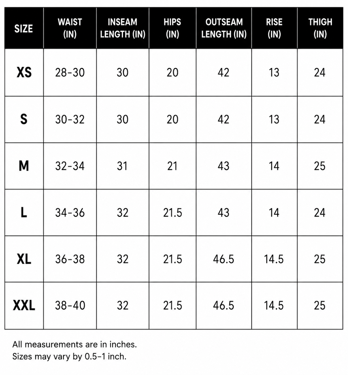 SIZE GUIDE