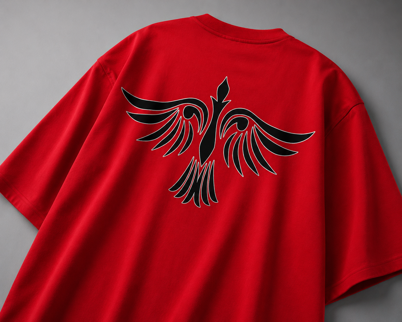 "Ant~Asti~Prarambh" Red Oversized T-Shirt Main image