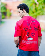 "7 Deadly Sins" Red Oversized T-Shirt