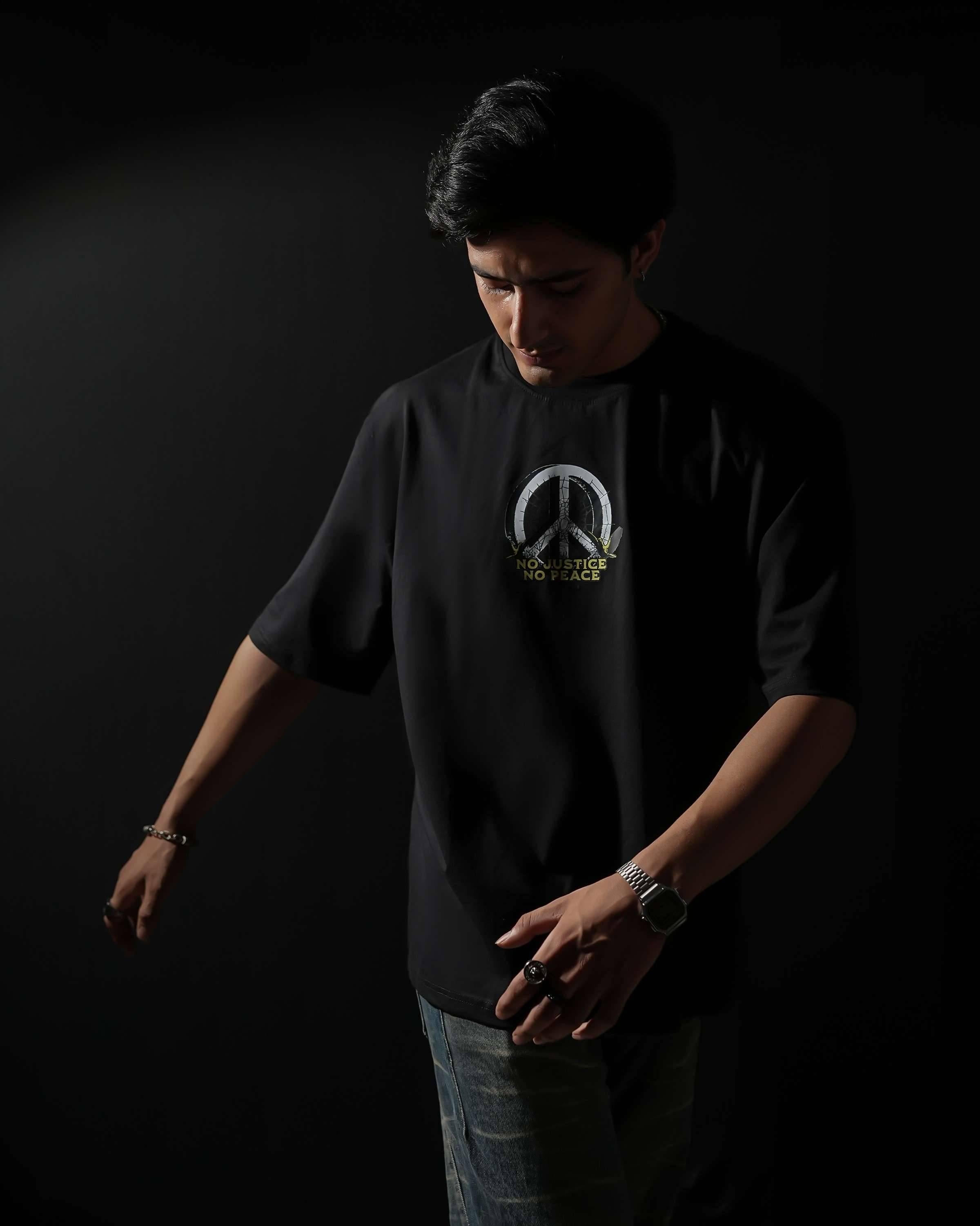 'Controlled By Government' Black Oversized T-Shirt Secondary image