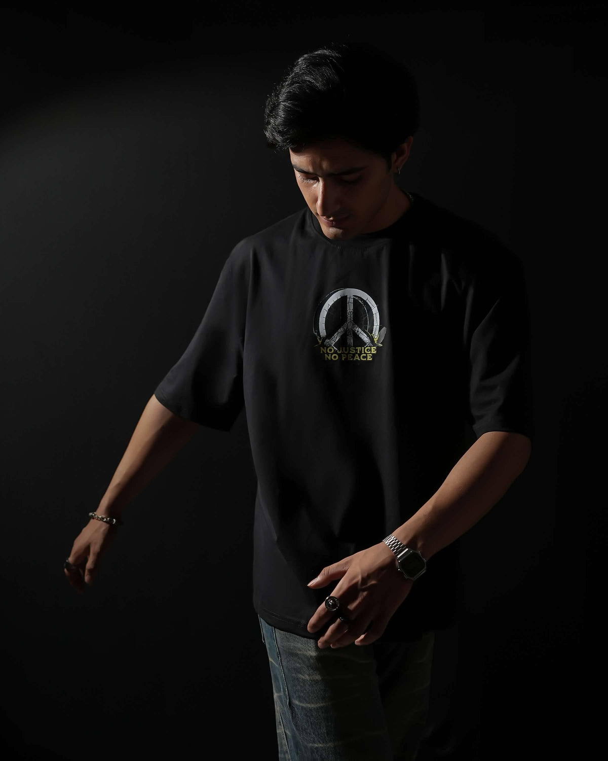 'Controlled By Government' Black Oversized T-Shirt