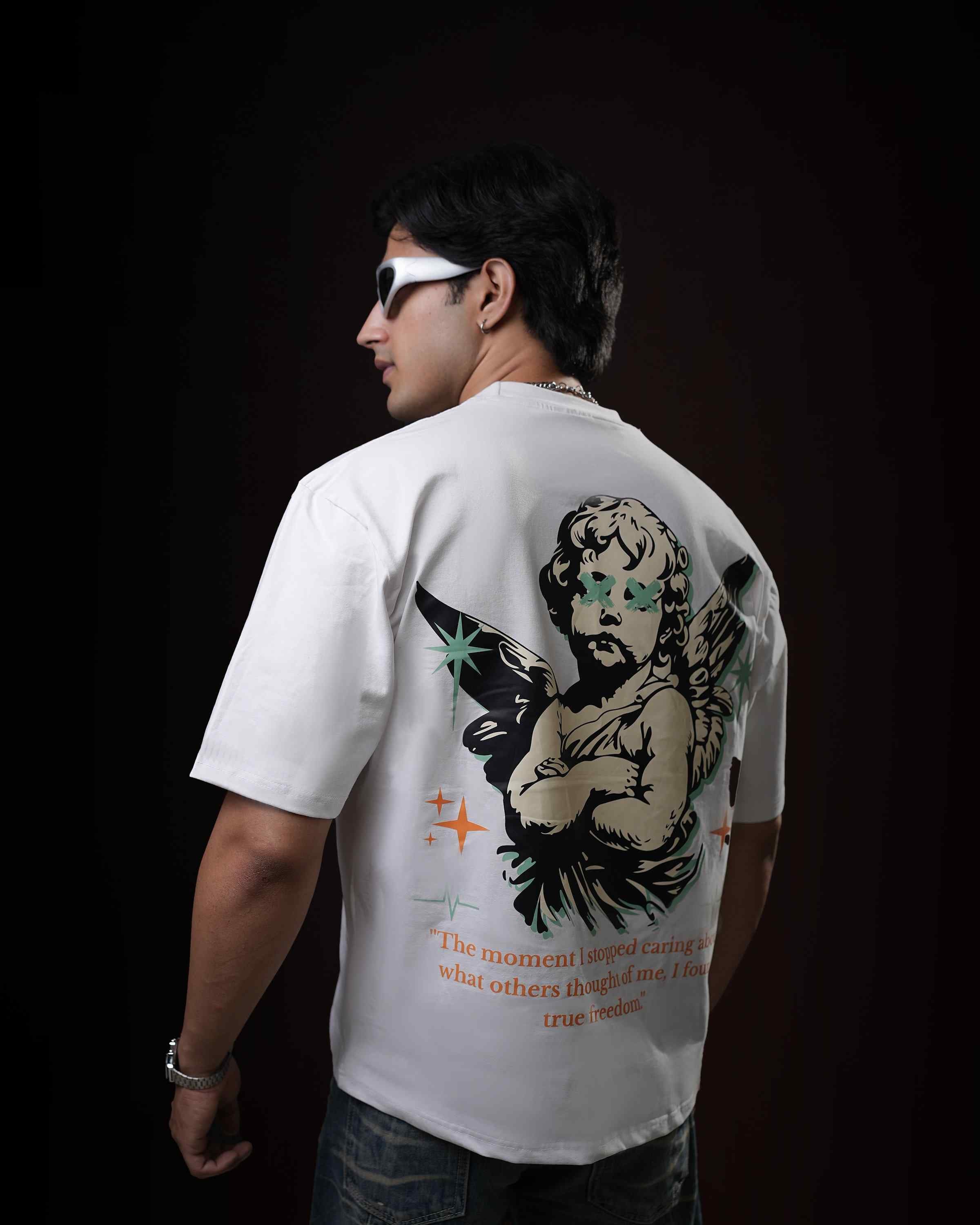 'Psycoactive' White Oversized T-Shirt