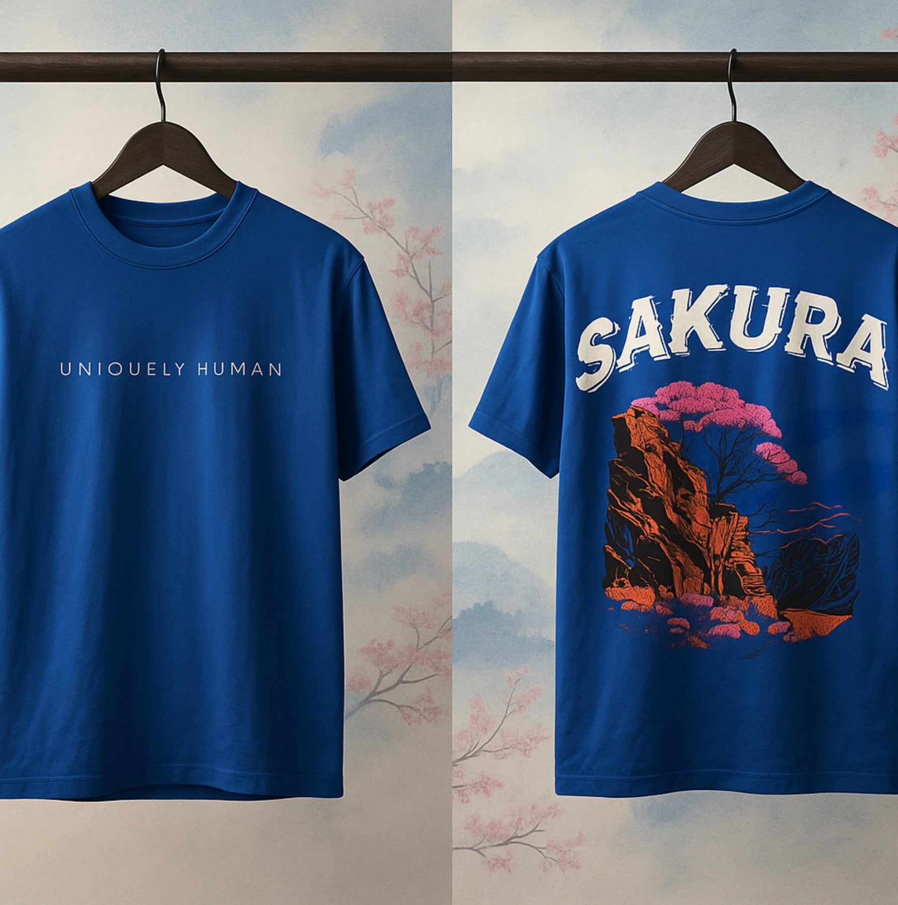 "Sakura" Royal Blue oversized-Tshirt