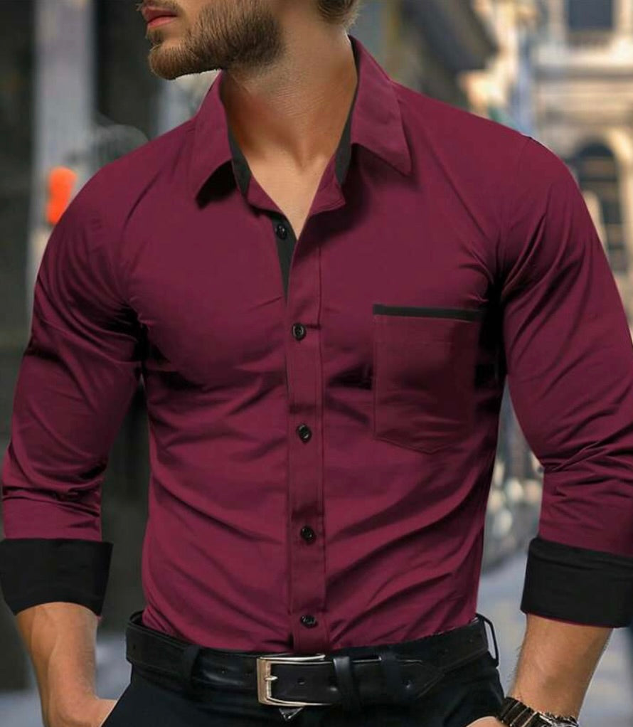 Sotton Fabric Maroon Shirt