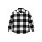 Black-White Check Cashmelon Fabric Shirts