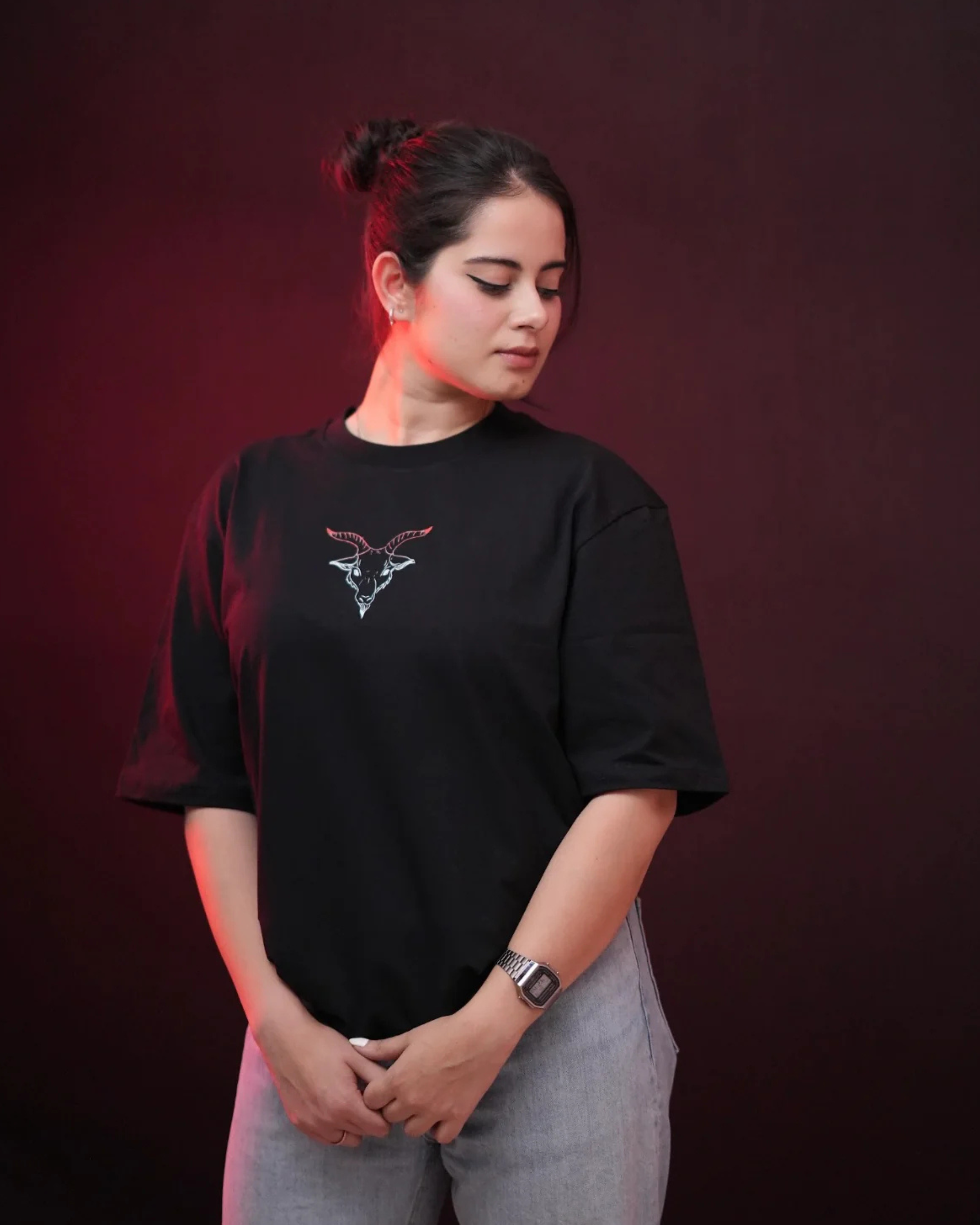 "Let your soul Awaken" Black Oversized T-Shirt Secondary image