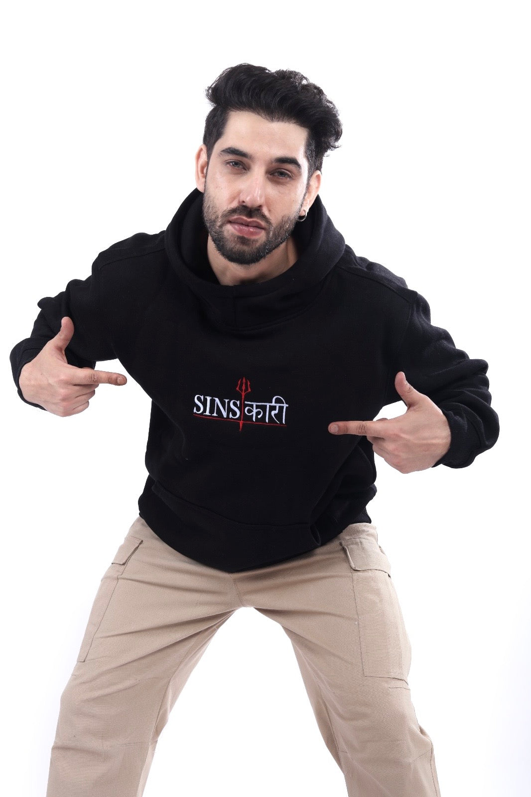 Black Solid Sinskari Crew Hoodie Main image